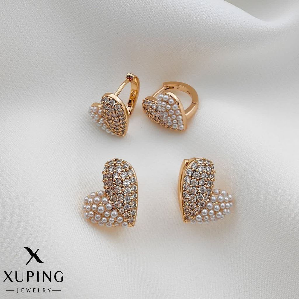 گوشواره قلبی ژوپینگ کد 2070 - خرید آنلاین از گالری آداس